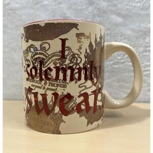 Harry Potter Marauder's Map Mug 20oz Silver Buffalo "I Solemnly Swear" Red